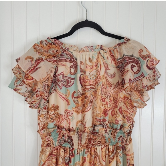 Anthropologie MOON RIVER PAISLEY BOHO MIDI DRESS EUC - Picture 7 of 8